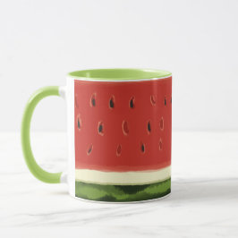 Helle Rote Wasserfarbe Wassermelone Grüne Tasse