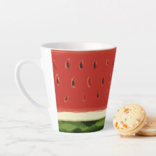 Helle rote Wasserfarbe Wassermelonen-Latte-Tasse Milchtasse