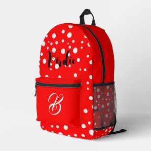 Helle Rotfärbung - Cooler Anfangsbuchstabe & Name Bedruckter Rucksack