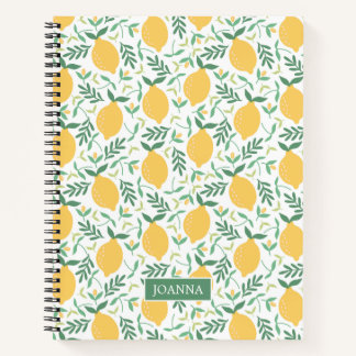 Helle rustikale Citrus Lemons Personalisiert Notizbuch
