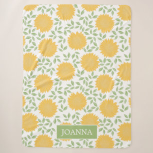Helle rustikale Land Sonnenblumen Personalisiert Sherpadecke