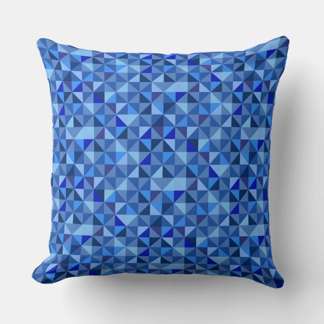 HELLE SCHATTEN BLAUER GEOMETRISCHER MUSTER KISSEN (Vorderseite)