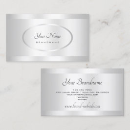 Helle, schimmernde Silver Oval Details Dekoration Visitenkarte