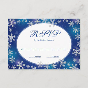 Helle Schneeflocke-blaues weißes Winter UAWG RSVP Karte