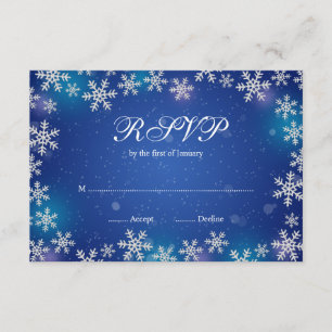 Helle Schneeflocke-blaues Winter UAWG RSVP Karte