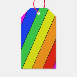 Helle schöne diagonale STRIPE Regenbogen Geschenkanhänger