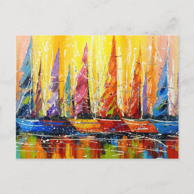 Helle Segel Postkarte (Vorderseite)