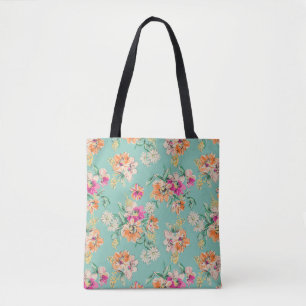 Helle Skizze-Blumenmuster Tasche