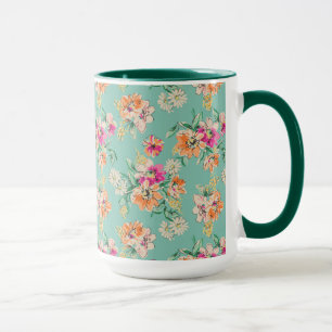 Helle Skizze-Blumenmuster Tasse