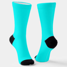 Helle Socken RANDOPIX Einfarbig Electric Cyan