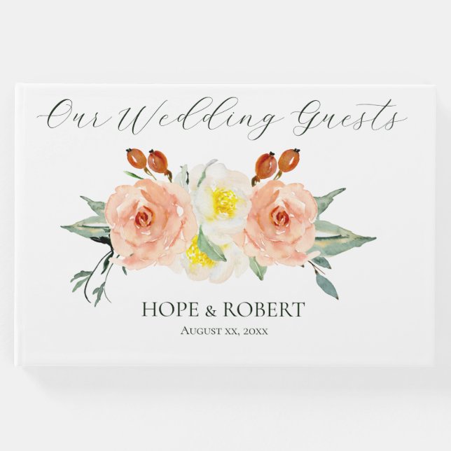 Helle Sommer-Blume Hochzeit Gästebuch (Vorderseite)