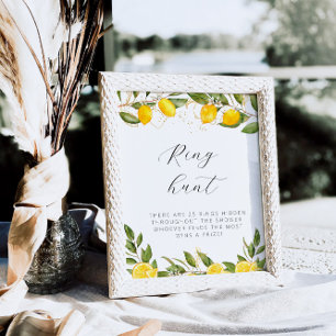 Helle Sommer-Limonen-Hochzeitsdusche-Ringjagd Poster