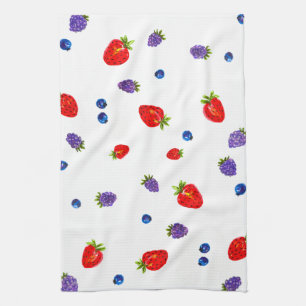 Helle Sommerbeeren-Wasserfarbe Geschirrtuch