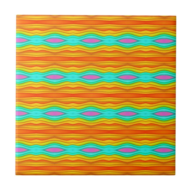 Helle Sommerfarbe Abstrakt Fliese (Vorderseite)