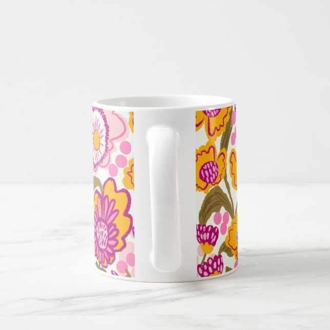 Helle Sommergarten Hand gezogen Kaffeetasse (Henkel)