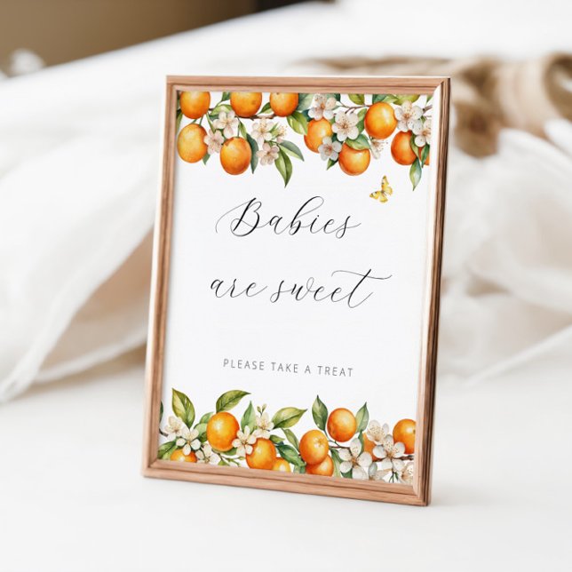 Helle Sommerorangen Babydusche Babys sind süß Poster (Von Creator hochgeladen)