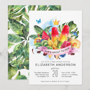 Helle Sommerpopsikel Kinderdusche Einladung