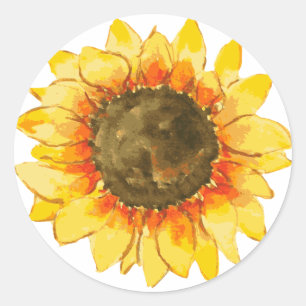 Helle Sommersonnenblume Runder Aufkleber
