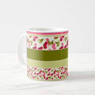 Helle Sommerstreifenmuster aus mehrfarbigem  Kaffeetasse