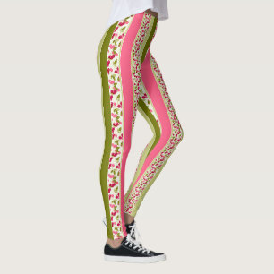Helle Sommerstreifenmuster aus mehrfarbigem Leggings