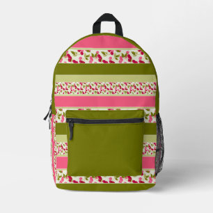 Helle Sommerstreifenmuster aus mehrfarbigem Stoff Bedruckter Rucksack