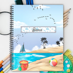 Helle Sonne, blauer Himmel, tropisch, Strand nach Notizbuch