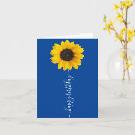 Helle Sonnenblume auf Blue Birthday Grußkarte Karte