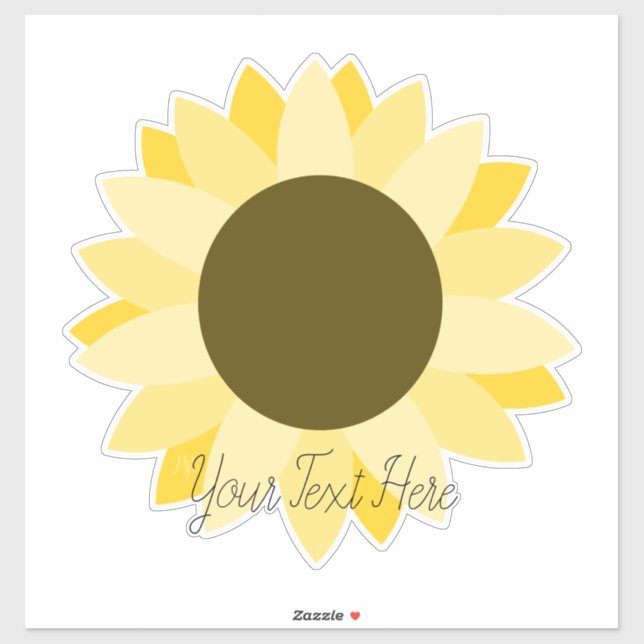 Helle Sonnenblume auf Blue Car Truck Auto Decal Aufkleber (Blatt)