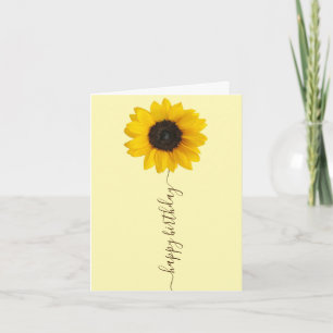 Helle Sonnenblume auf der Gelben Geburtstagskarte Karte