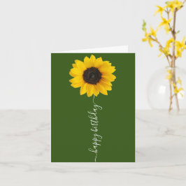 Helle Sonnenblume auf der Grünen Geburtstagskarte Karte