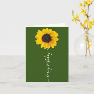 Helle Sonnenblume auf der Grünen Geburtstagskarte Karte