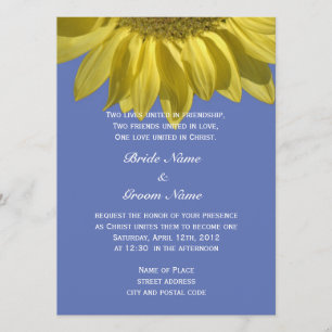 Helle Sonnenblume Blume Christliche Hochzeit Einladung
