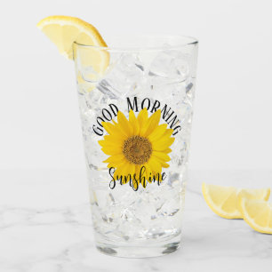 Helle Sonnenblume Guten Morgen Sonnenschein Glas