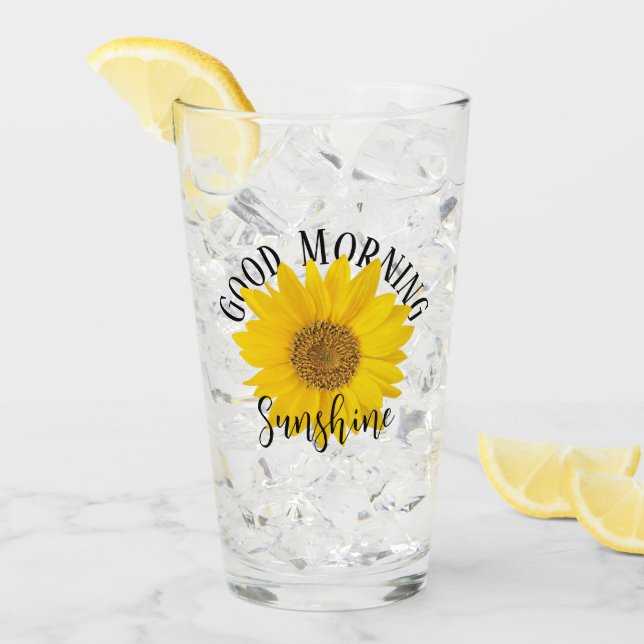 Helle Sonnenblume Guten Morgen Sonnenschein Glas (Vorderseite Ice)