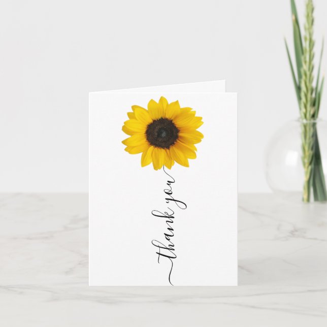 Helle Sonnenblume | Handschrift Dankeskarte (Vorderseite)