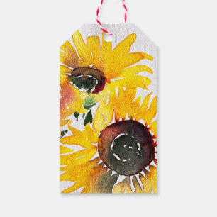 Helle Sonnenblume Wasserfarbe Fabulous 50 Geschenkanhänger