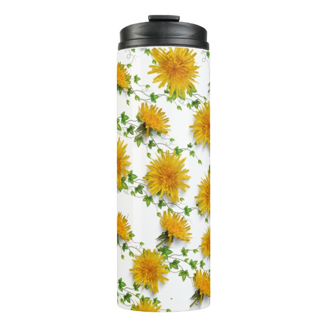 Helle Sonnenblumen Blütenblume Thermosbecher (Vorderseite)