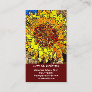 Helle Sonnenblumen Circle Mosaik Digital Art Print Visitenkarte