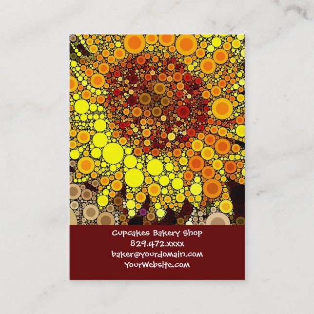 Helle Sonnenblumen Circle Mosaik Digital Art Print Visitenkarte (Vorderseite)
