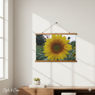 Helle Sonnenblumen-Fototapete für Wanddekoration Wandteppich Mit Holzrahmen