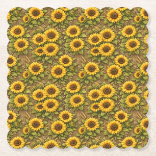 Helle Sonnenblumen-Nahtlos-Wiederholungsmuster Untersetzer