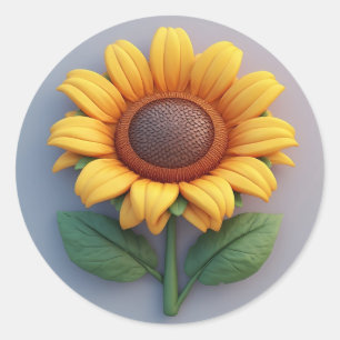 Helle Sonnenblumen-Skulptur Runder Aufkleber
