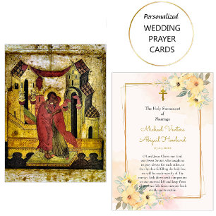 Helle sonnige Blume Orthodoxe Hochzeitskarte Platzkarte
