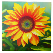 helle sonnige, farbenfrohe Sonnenblumenkunst