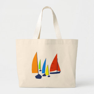 Helle sonnige Segelboote - Taschen-Tasche Jumbo Stoffbeutel