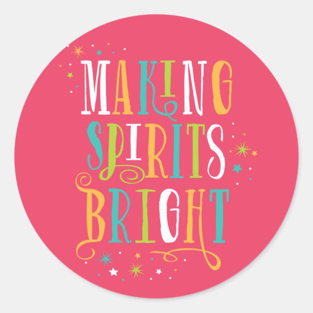 Helle Spirituosen Moderner Holiday Sticker (Vorderseite)