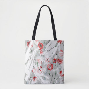Helle Splash Red Poppe Wasserfarbe Tasche