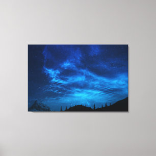 HELLE STERNE IN EINEM DUNKEN UND BLAUEN HIMMEL LEINWANDDRUCK
