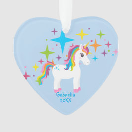 Helle Sterne mit Einhornverzierung Ornament