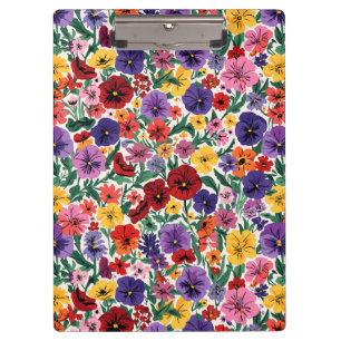 Helle Stiefmütterchen im Blumenmuster für den Früh Klemmbrett